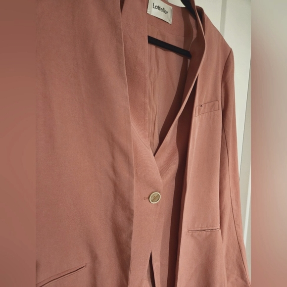 NWT Linen Blend Layered Blazer (Dusty Rose Pink) - Lattelier - Picture 11 of 13